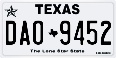 TX license plate DAO9452