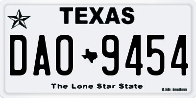 TX license plate DAO9454