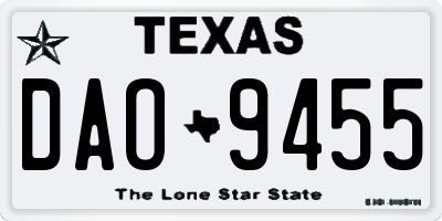TX license plate DAO9455