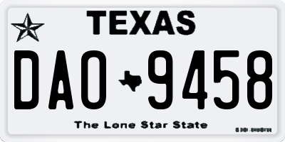 TX license plate DAO9458