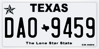 TX license plate DAO9459