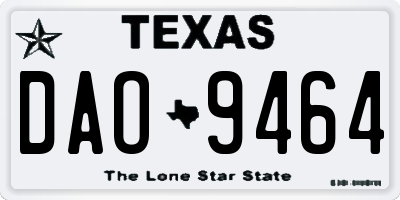 TX license plate DAO9464