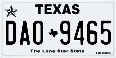 TX license plate DAO9465