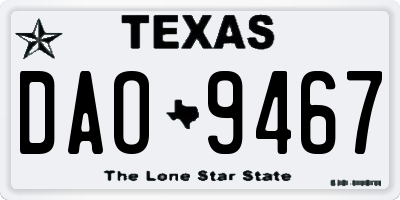 TX license plate DAO9467