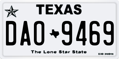 TX license plate DAO9469