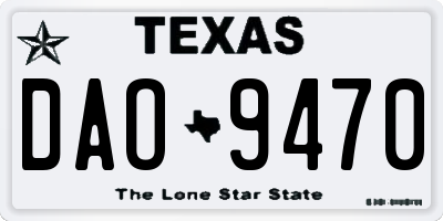 TX license plate DAO9470