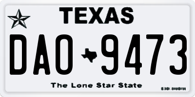 TX license plate DAO9473