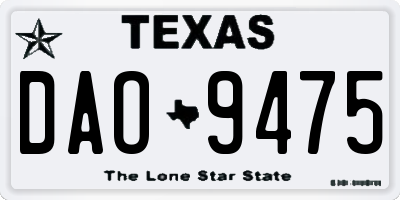 TX license plate DAO9475