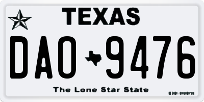 TX license plate DAO9476