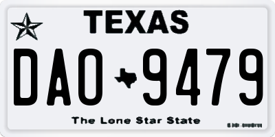TX license plate DAO9479