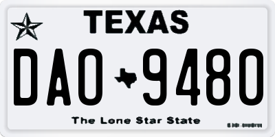 TX license plate DAO9480