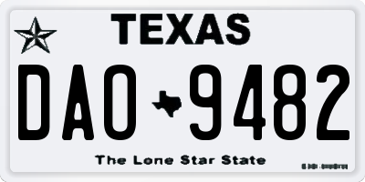 TX license plate DAO9482