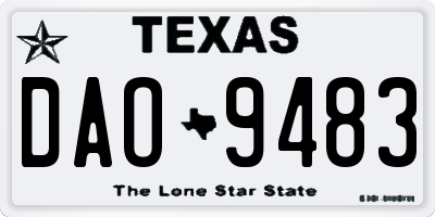 TX license plate DAO9483