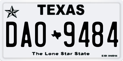 TX license plate DAO9484