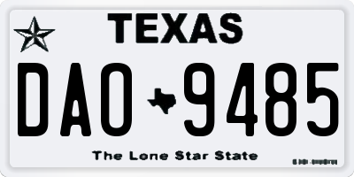 TX license plate DAO9485