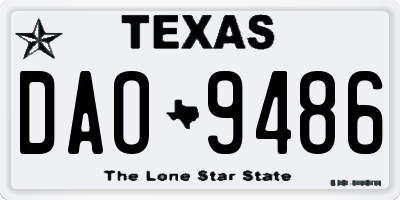 TX license plate DAO9486