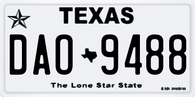 TX license plate DAO9488