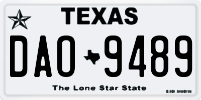 TX license plate DAO9489