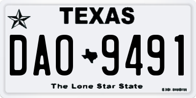 TX license plate DAO9491