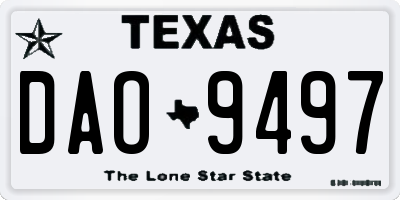 TX license plate DAO9497