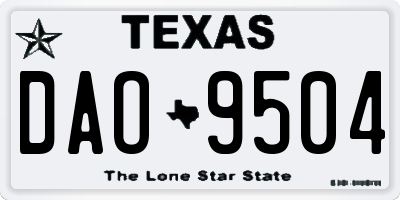 TX license plate DAO9504