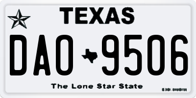 TX license plate DAO9506