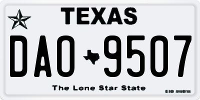 TX license plate DAO9507
