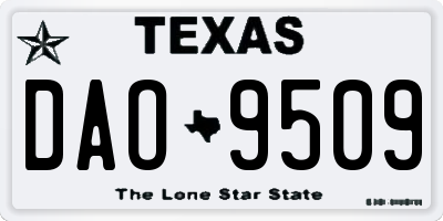 TX license plate DAO9509