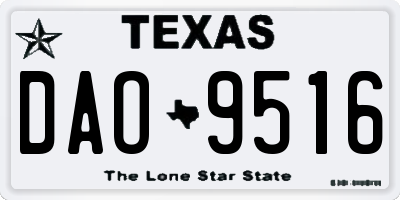 TX license plate DAO9516
