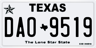 TX license plate DAO9519