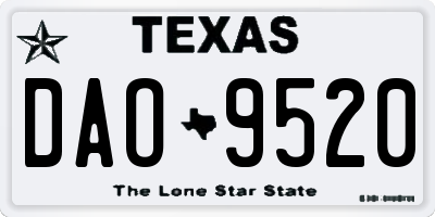 TX license plate DAO9520