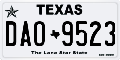 TX license plate DAO9523