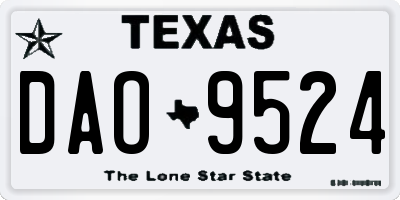 TX license plate DAO9524