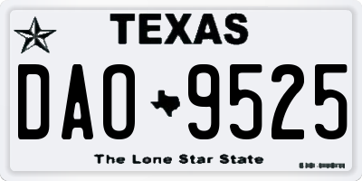 TX license plate DAO9525