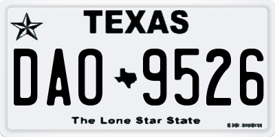 TX license plate DAO9526