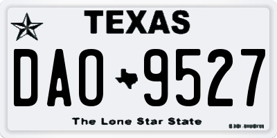 TX license plate DAO9527