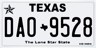 TX license plate DAO9528