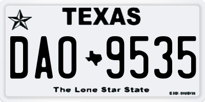TX license plate DAO9535
