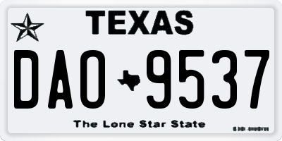 TX license plate DAO9537
