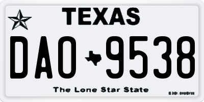 TX license plate DAO9538