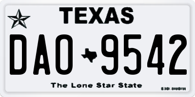 TX license plate DAO9542
