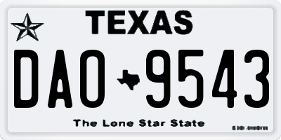TX license plate DAO9543