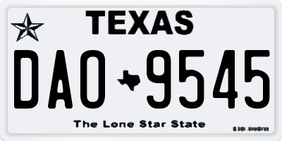 TX license plate DAO9545