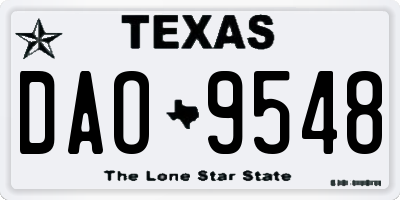 TX license plate DAO9548