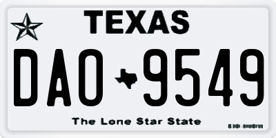 TX license plate DAO9549
