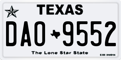 TX license plate DAO9552