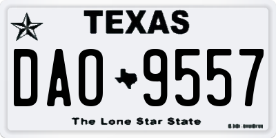 TX license plate DAO9557