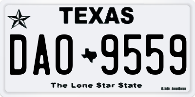 TX license plate DAO9559