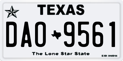 TX license plate DAO9561