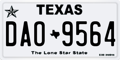 TX license plate DAO9564